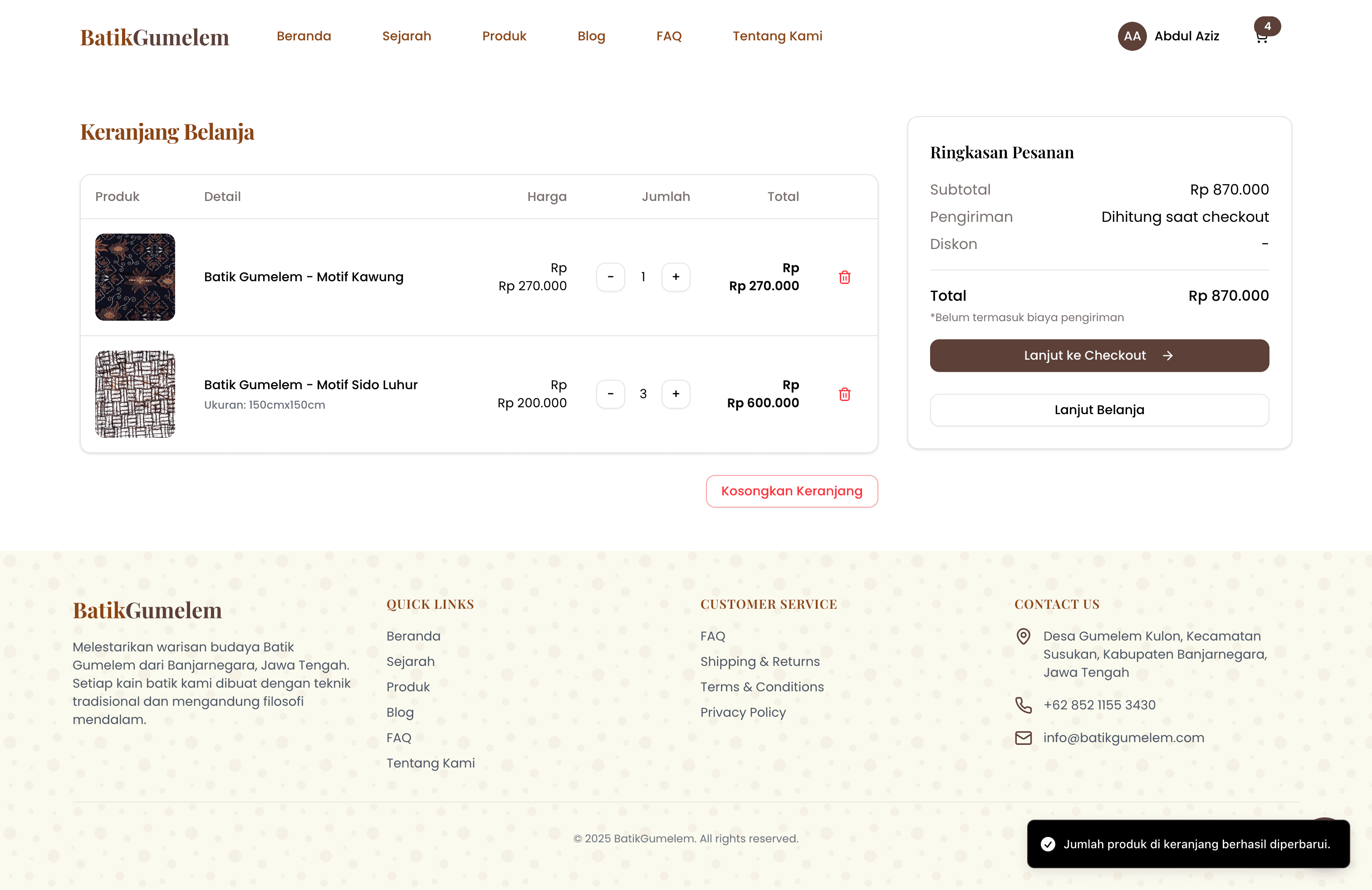 Batik Gumelem — Advanced E-Commerce Ecosystem visualization 7